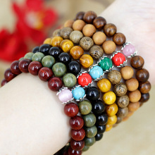 小手串佛珠8mm21颗手串石榴石 红金丝花梨佛珠小礼品赠品紫檀手串