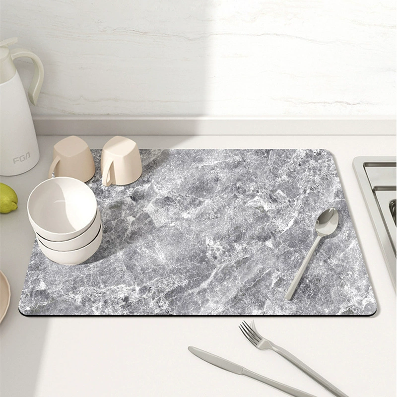 Kitchen drain pad desktop tableware drying cushion cushion table diatom mud sucking tea table pad