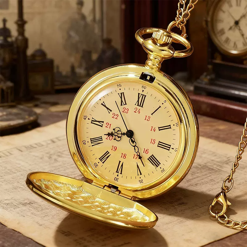 三角洲行动赛伊德怀表抛光复古翻盖大号怀表阿拉伯数字礼品手表