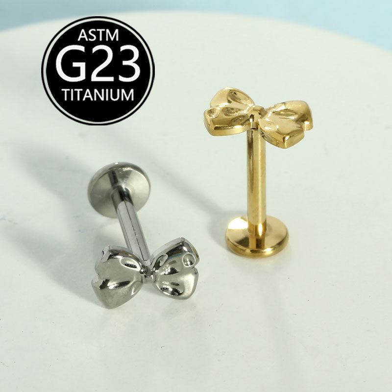 Pointed titanium steel lip stud product view