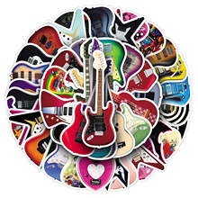 50张电子吉他贴纸炫酷潮流音乐乐器涂鸦文具滑板头盔防水装饰贴纸