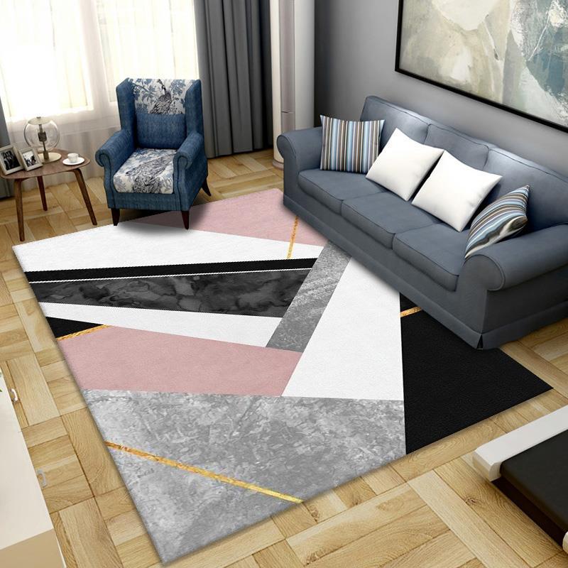 Alfombra nórdica sala de estar sofá mesa de café manta moderna minimalista Luz de lujo Casa dormitorio totalmente cubierto área grande puerta mat image 22