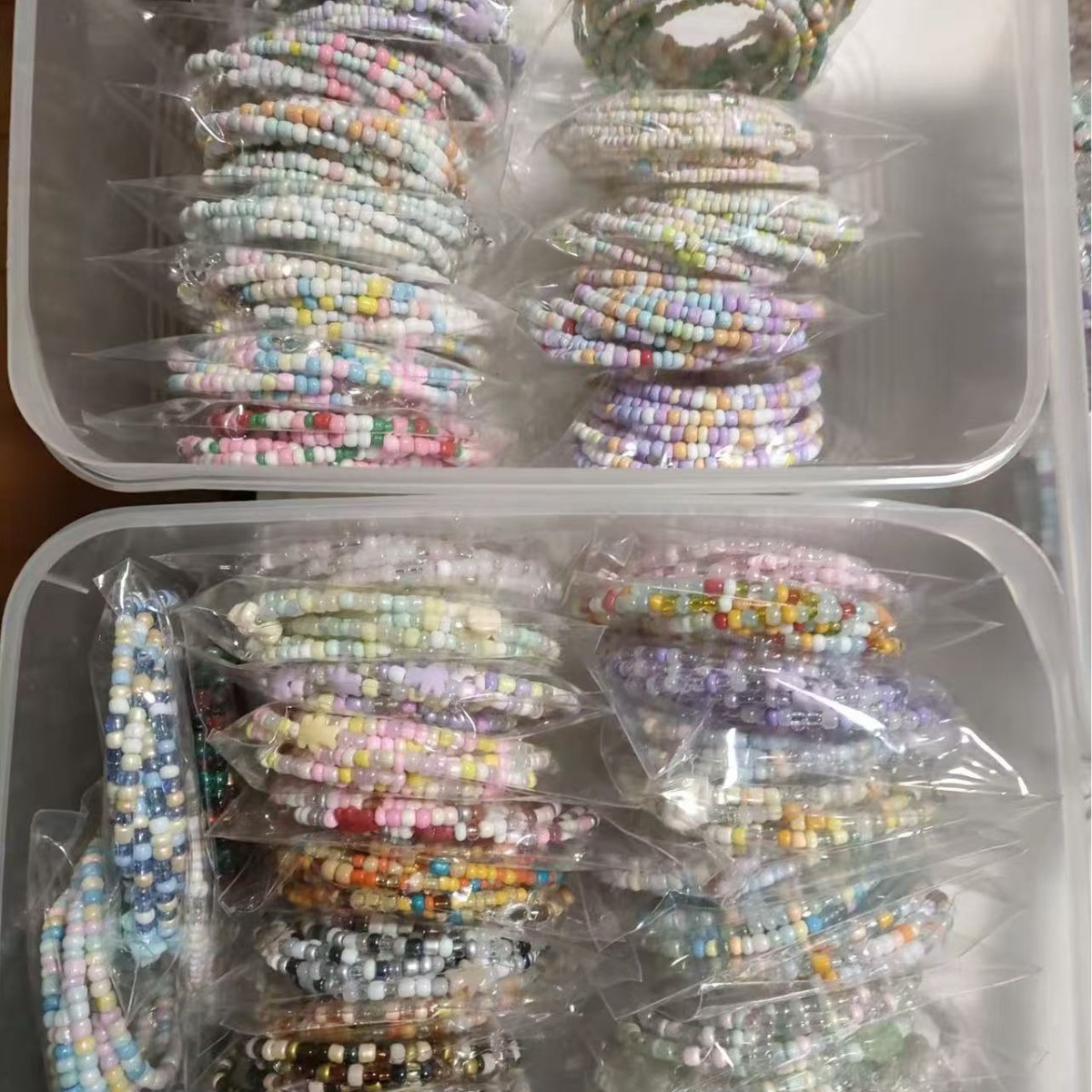 ライスビーズ韓国ブレスレット手作りオリジナルドーパミンカラーニッチかわいいギフトシンプルで多用途なビーズブレスレット