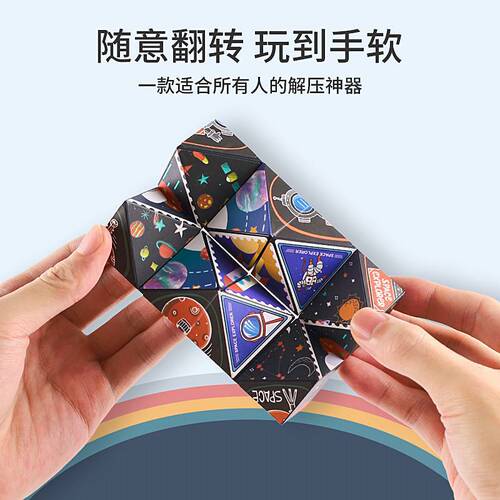 Cross-border new 3D transformable magic cube stress relief small toy geometric 3B infinite magic cube children's kiosk toy wholesale