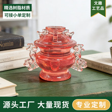 香炉形装饰磁贴旅游纪念伴手礼品芙蓉石蟠璃耳炉磁吸树脂冰箱贴
