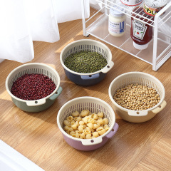 塑料双层家用厨房多用镂空漏水篮水果蔬菜沥水篮批发