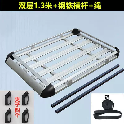 Car-Mounted Bicycle Rack Suitable for Nissan X-Trail/Qashqai/Livina/Tiida/Toura/Guishi Special Luggage Racks (Car bike rack) - double-layer-131-steel-crossbar-rope-plastic-corner