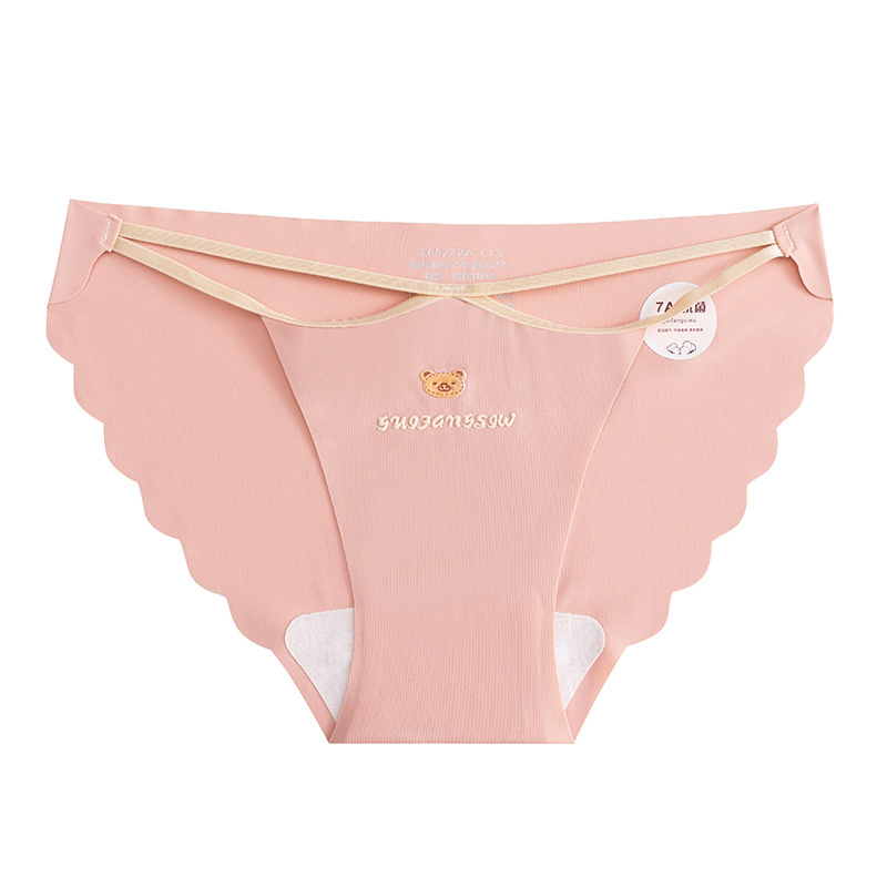 Hielo de seda algodón puro entrepierna antibacteriana cintura baja sin costuras sexy puro deseo tentación bragas de mujer cabeza transpirable calzoncillos de niña