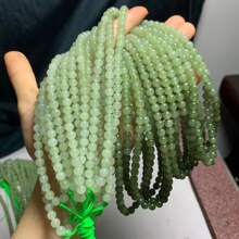 和田玉青海料渐变色6m108佛珠 圆珠DIY饰品 水透足无杂裂 批发