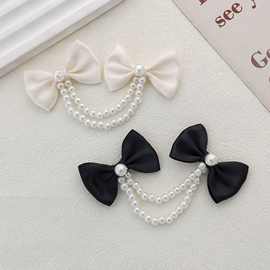 简约珍珠蝴蝶结配饰袜子包包蝴蝶结服装辅料半成品蝴蝶结配件批发