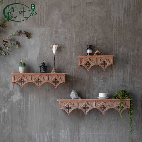 Minimalist vintage wall shelf, wedding photography backdrop decoration prop, retro industrial style wall hanging storage rack