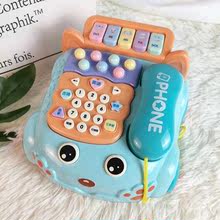 儿童电话机仿真座机玩具灯光音乐多功能早教宝宝益智玩具一件代发