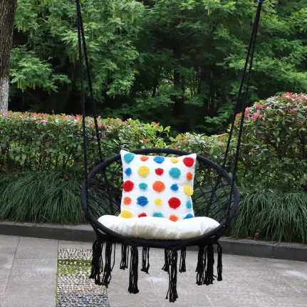 Sanjia-cuna oscilante para patio tejida a mano, silla tipo cesta colgante para interiores, hamaca para acampar al aire libre de estilo europeo, venta al por mayor