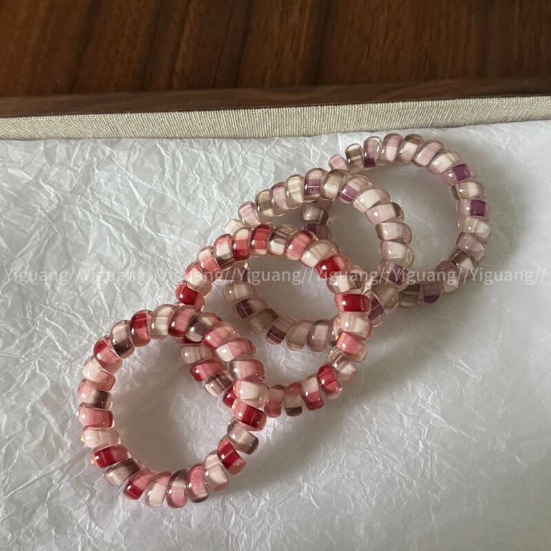 Gradient Purple-Red Japanese and Korean Style Seamless Phone Cord Hair Tie for Women Ins Ponytail Headband Autumn and Winter Simple Hair Accessories Gradient Purple-Red Japanese and Korean Style Seamless Phone Cord Hair Tie for Women Ins Ponytail Headband Autumn and Winter Simple Hair Accessories