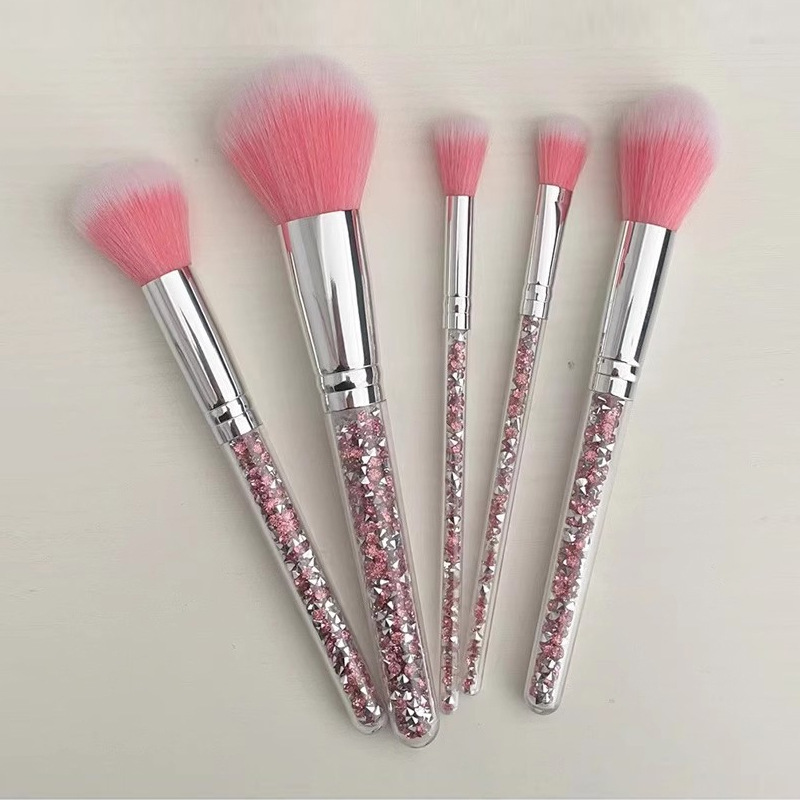 5 mangos de cristal rosa