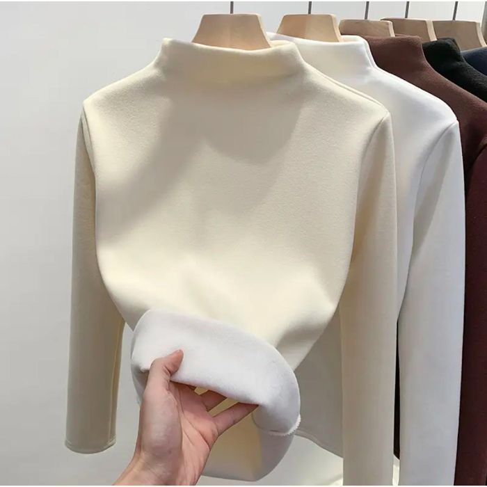 Niños y niñas más terciopelo más grueso terciopelo alemán cuello medio alto como base para mantener el calor en invierno, puede usar un top de manga larga de estilo occidental image 8