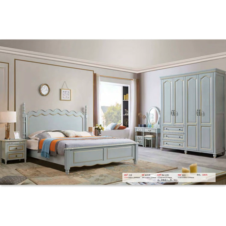 Современная простая мебель для спальни в стиле виллы, роскошный спальный гарнитур, прямые продажи с фабрики в Фошань