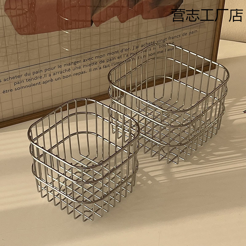 ins风铁艺收纳筐家居多功能收纳蔬菜筐家用姜蒜果蔬洗水果置物篮|undefined