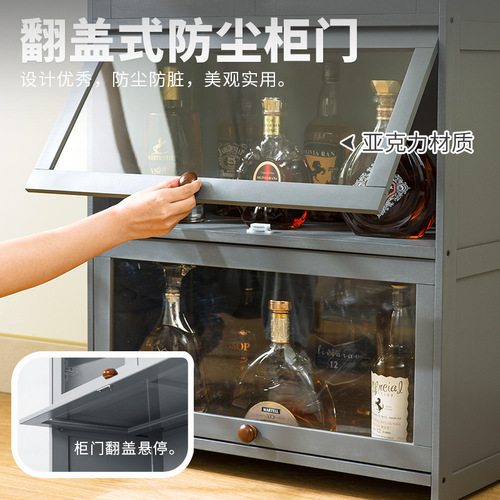 Sideboard wine cabinet kitchen cabinet storage cabinet with door dustproof cupboard tea cabinet side cabinet storage cabinet household bamboo