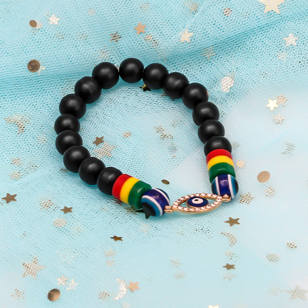 Fashion Palm Eye Agate Beaded Bracelets 1 Piece