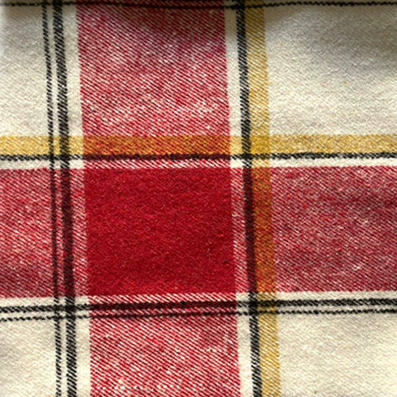 Mao woolen hair color weaving grid cloth polyester cotton double-sided woolen shirt cloth material 270-450G factory undertake orders