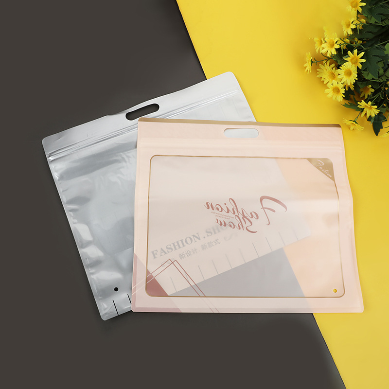 厂家直供 复合自封袋贴骨袋 童装内服装包装袋自封袋银色淡粉密封