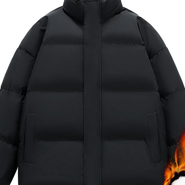 Winter thickened cotton coat, Korean style, fleece-lined, Hong Kong style, loose and casual outerwear, unisex