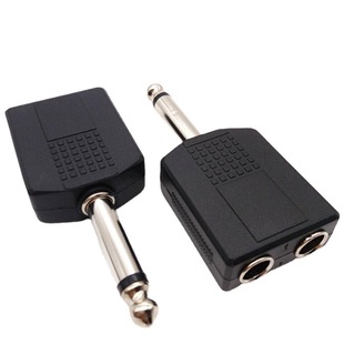 Audio 6.5 One-to-Two 6.35 Head Mono Audio Adapter 6.5 Head to Double 6.5 Head Female Head