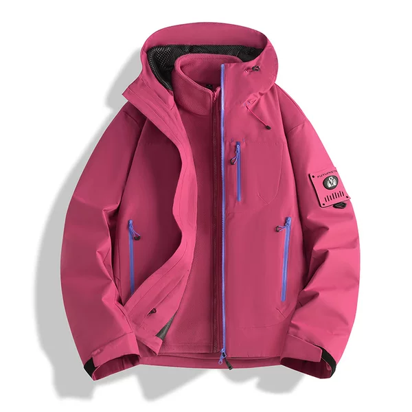 New Detachable Two-Piece Windbreaker Set, Thickened and Warm, Suitable for Sports, Outdoor Activities, Mountaineering, and Skiing, Unisex Two-Piece Set