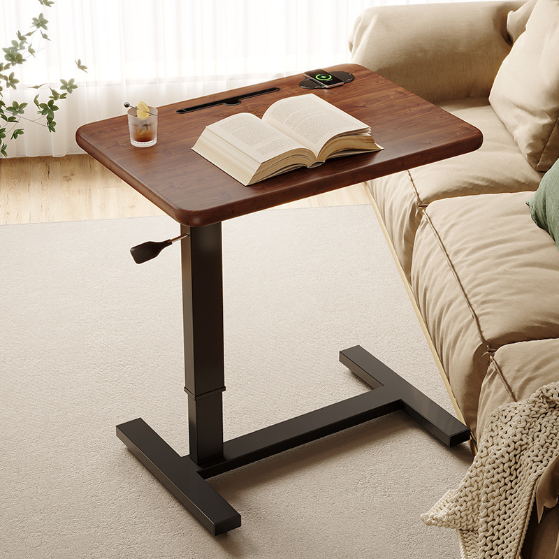 Mesa auxiliar de sofá de madera maciza Mesa auxiliar de cama de elevación móvil Mesa auxiliar de sala de estar Mesa de centro Mesa de cama plegable Estante de mesa pequeña