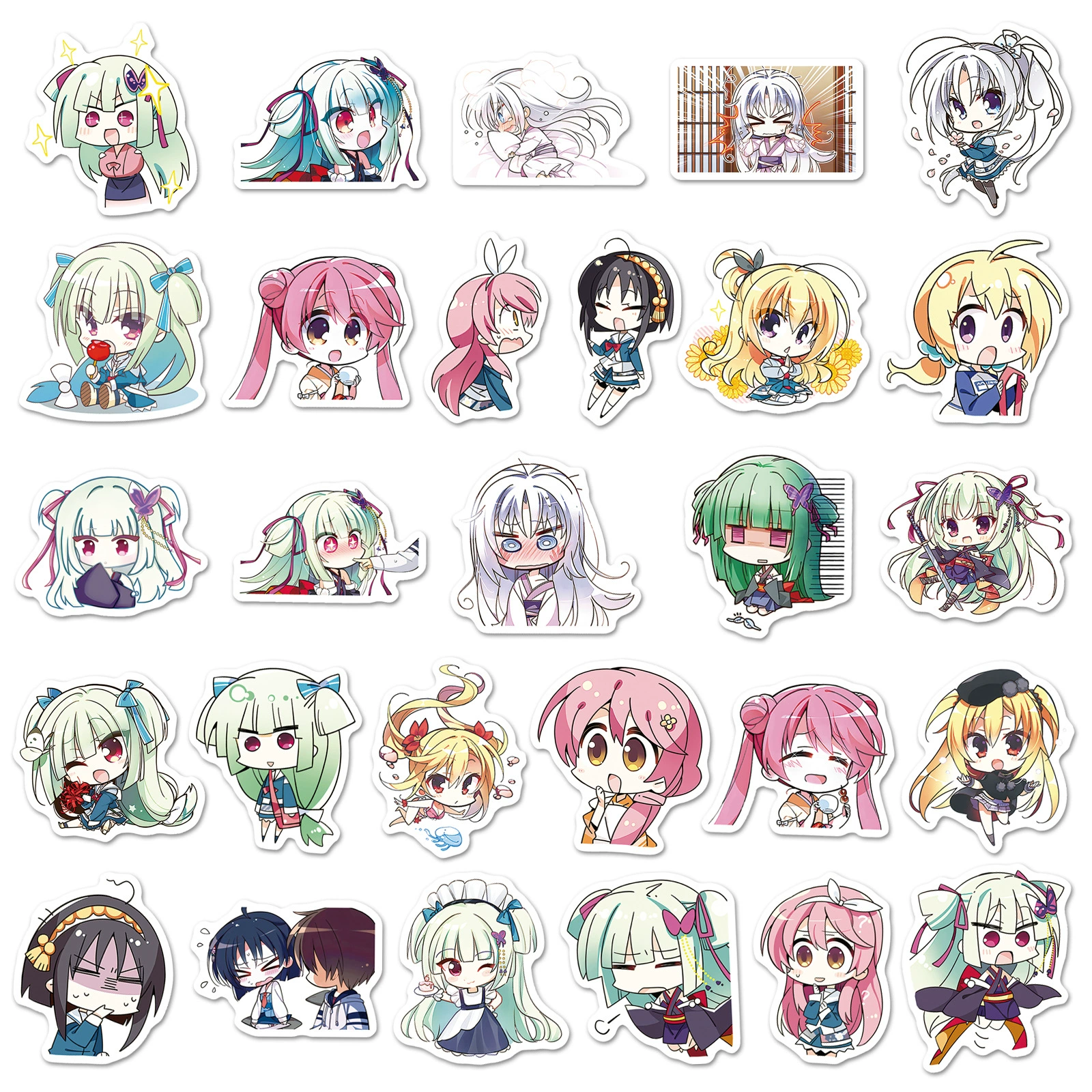 53 Qianlian Wanhua Stickers Beautiful Girl Game DIY Handbook Material Kawaii Waterproof Stationery Stickers Wholesale