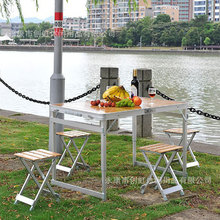 厂家直供楠竹超轻便携式手提箱式休闲铝合金折叠桌地摊桌批发