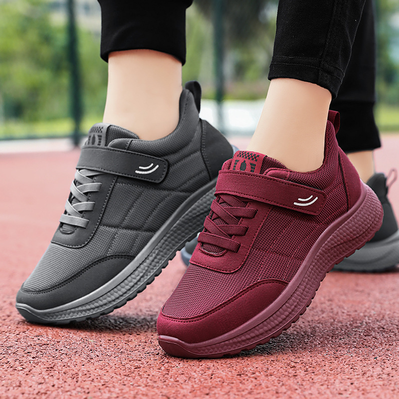 Zapatos de hombre, zapatos casuales de primavera, zapatos ligeros de poliuretano para personas mayores, zapatos para caminar de mediana edad y ancianos, zapatos deportivos convenientes con velcro