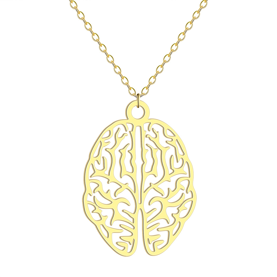 Stainless Steel Brain Pendant Necklace Neurologist Gift Brain Pendant Necklace Jewelry Gift