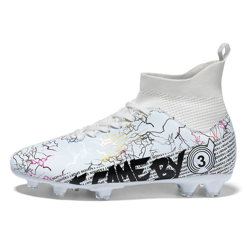Cross-border large size 48 football shoes men's broken nails ag long nails TF short nails middle school students adult breathable grass high-top sneakers