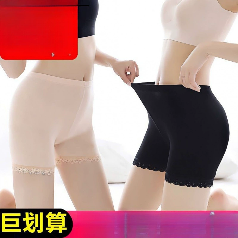 Защитные шорты, женские леггинсы из ледяного шелка, страховые шорты больших размеров, тонкий стиль, подходящие для верхней одежды, студенческие шорты, оптовая продажа