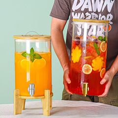 耐高温玻璃泡酒瓶带龙头酒缸葡萄酿酒瓶水果茶桶药酒罐自助饮料桶