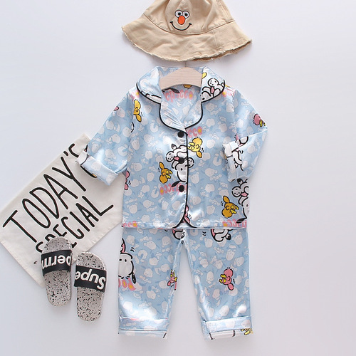 CA75 New Spring and Autumn Style for Men and Women Baby Fashion Casual Puppy Home Clothes Pajamas Korean Style Comfortable Two-piece Trendy Style