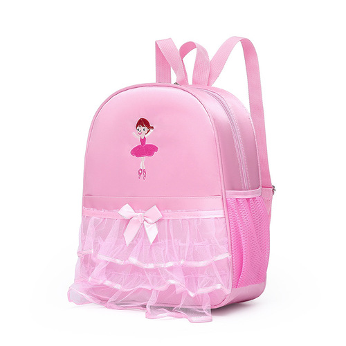 Children's dance bag lace mesh waterproof bag shoulder bag dance Latin yoga bag training class can print logo