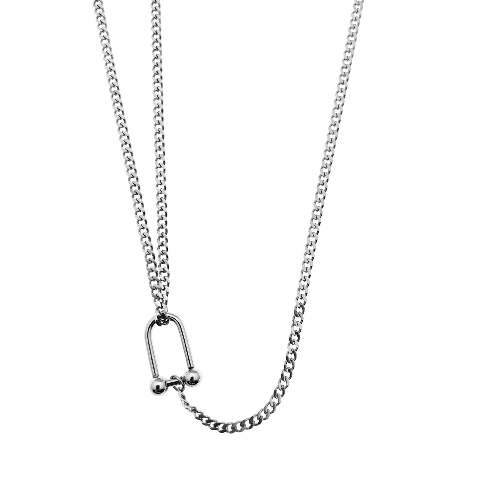 All Seasons Season Men's Gender Retro Classic Style U Shape Titanium Steel Polishing Men's Necklace Men Chain Necklaces