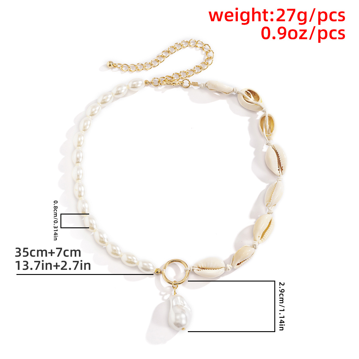 Elegant Beach Geometric Shell Artificial Pearl Shell Beaded Plating Women's Necklace display picture 1