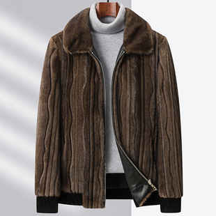 Ferret Zipper Lapel Fall/Winter Men's Jacket Fashionable Urban Warm Long Sleeve Outer Wear Loosen 2023