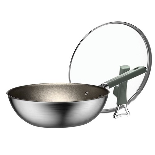 Manufacturer wholesale titanium alloy wok healthy pure titanium pot pan no oil smoke non-stick pan household universal cooking pot