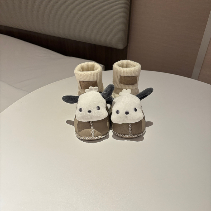 桑坡婴儿棉鞋羊皮毛一体步前鞋袜ins卡通男女宝宝软底毛毛鞋秋冬|undefined