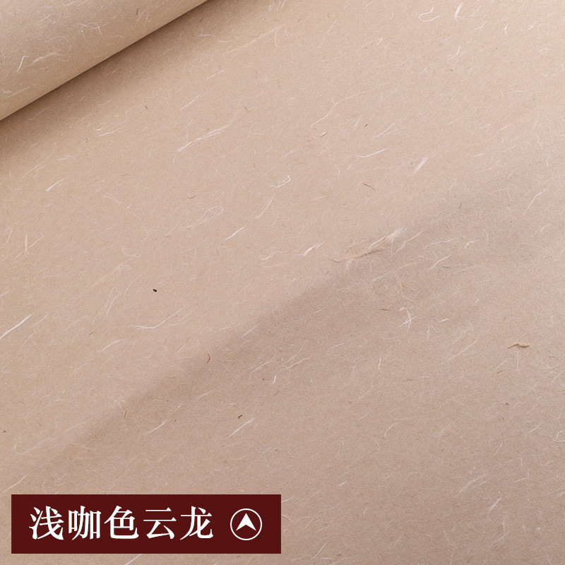 Hecho a mano grueso y largo fibra antiguo Yunlong Xuan papel semi-cocido pincel de escritura caligrafía cuero texturizado Burr color natural Yunlong papel de cuero