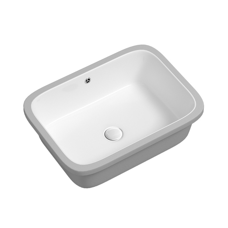 lavabo cuadrado de gran capacidad lavabo cerámico de fondo plano incrustado lavabo único lavabo de lavabo de baño redondo lavabo de lavabo