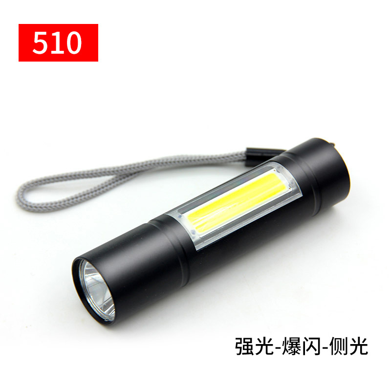 511 luz brillante mini linterna COB lámpara lateral USB recargable al aire libre viajes domésticos multifuncional linterna regalo