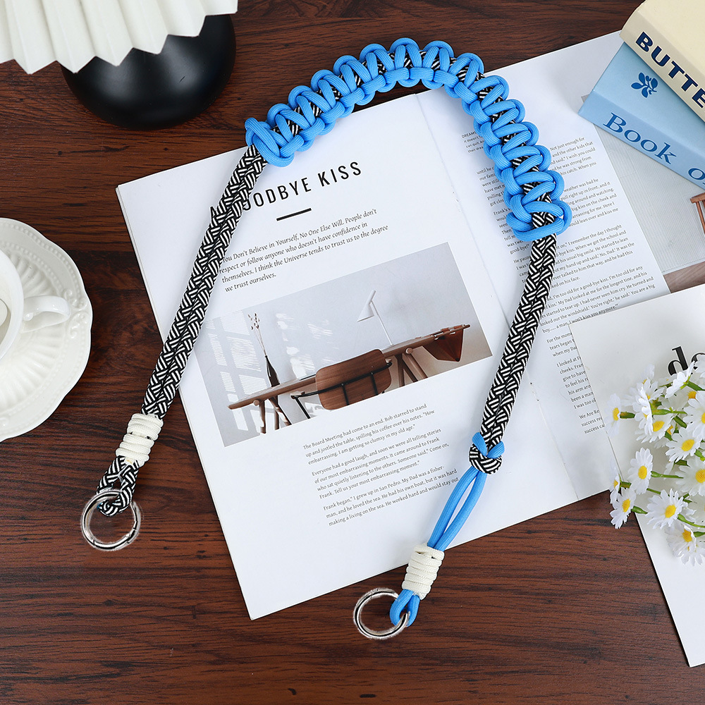 Blue ink light woven shoulder strap·half braided style