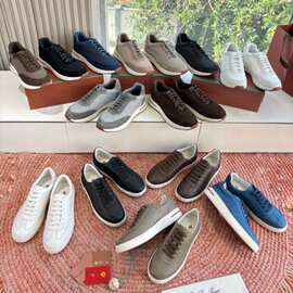 欧洲站夏季休闲运动板鞋男鞋正皮系带潮流百搭平底透气小白