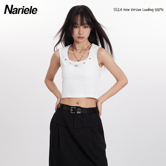 Nariele European and American Fashion Brand Hot Girl I-shaped Camisole Women's Summer Niche Design Sleeveless Short Top